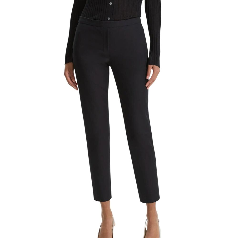 Theory NEW Thaniel Approach Black Twill Stretch Slim Fit Ankle Pull On Pants